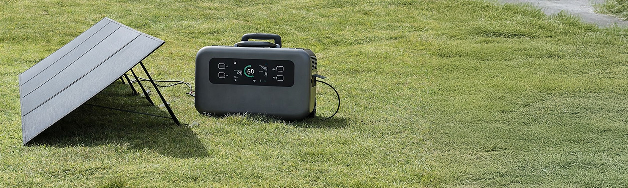 Mobil solar panel and battery.